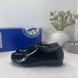 Birkenstock Saunders Patent Leather Clog Black Women 5/Men 3 EU36 NWB Regular